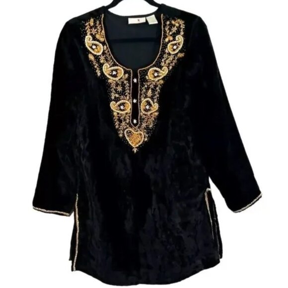 Zardozi Persian Embroidered  Tunic Top - Picture 1 of 7